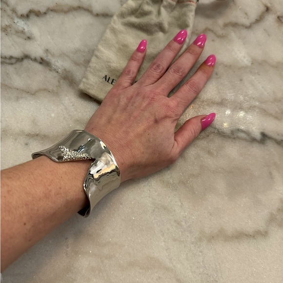 💎 Alexis Bittar Miss Havisham Torn Cuff with Pave Crystals - Picture 2 of 6
